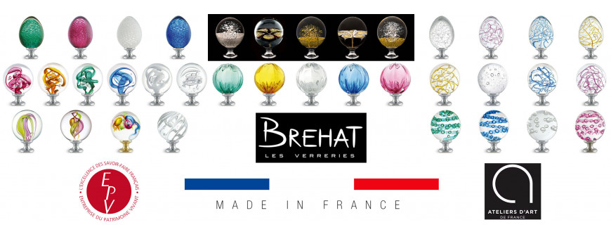 Boules de rampe d'escalier en verre modèle de la Verreries de Bréhat