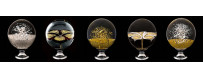 Boules d'escalier en verre et métaux précieux, gamme prestige des Verreries de Bréhat