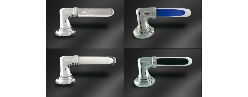 béquilles de porte en verre  couleurs Alberto Verreries de Bréhat