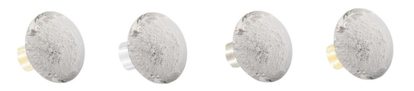 boutons de porte en verre Séduction Microbulles ou Mousse forme disque Incolore des Verreries de Bréhat