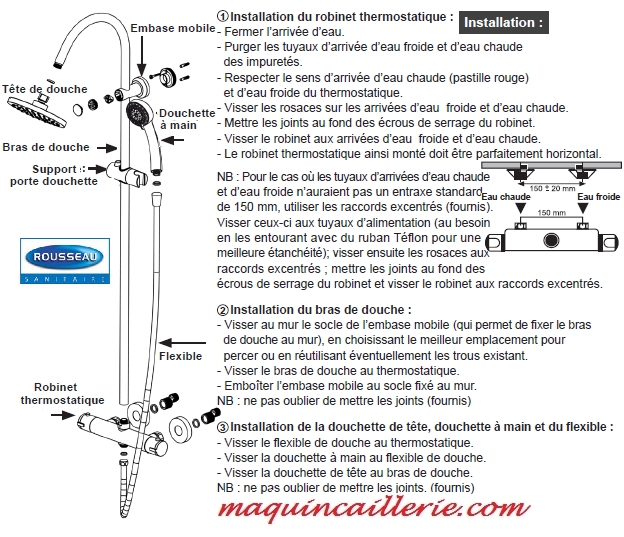 Installation du combi-douche Milk