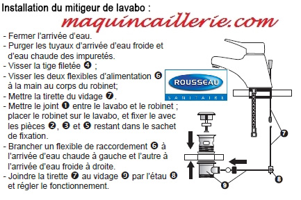 installation mitigeur lavabo