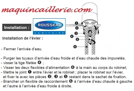 Mitigeur d'évier à mémoire de forme modèle Ilo de la marque Rousseau