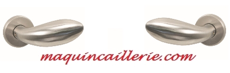 Logo maquincaillerie.com sur poignées inox