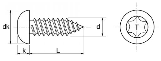 schéma vis parker inox tc torx